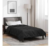 Couette d'été - VIDAXL - Simple 220 x 140 cm - Microfibre - Noir - Légère respirante