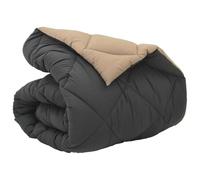 Couette d'hiver en microfibre - 155 x 220 cm - Anthracite et taupe - Avec rembourrage en polyester - Couette chaude et respirante - Couette facile d'entretien pour une chaleur agréable dans la chambre
