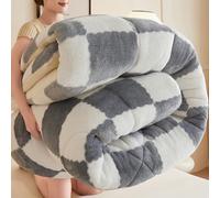 Couette D'hiver en Velours À Damier Double Face, Couverture Épaisse et Moelleuse, Lavable/lavable en Machine, Antistatique, Literie en Peluche Luxueuse(Gray,59x79in(2.5kg))