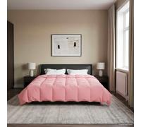 Couette d'hiver matelassée rose 200 x 220 cm en microfibre avec design matelassé, respirante, lavable, garnissage en fibres, idéale comme couette d'hiver, douce et durable pour des nuits confortables