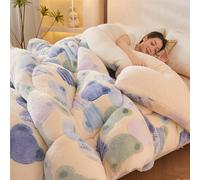 Couette d'hiver nordique chaude en velours d'agneau et cachemire, parure de lit double épaisse pour un confort douillet