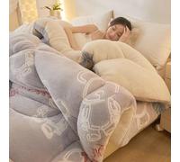 Couette d'hiver nordique chaude en velours d'agneau et cachemire, parure de lit double épaisse pour un confort douillet
