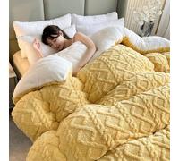 Couette d'hiver nordique chaude en velours d'agneau et cachemire, parure de lit double épaisse pour un confort douillet