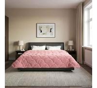 Couette d'hiver rose 200 x 240 cm en microfibre et polaire en peluche - Respirante - Couette légère pour l'hiver - Lavable - Avec rembourrage
