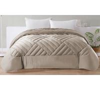 Couette double effet velours en polyester et microfibre 260 x 260 cm : Rose barbie