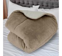Soleil d'ocre, Couette doublée Polaire Microfibre 140x200 cm Bicolore Ivoire et Sable