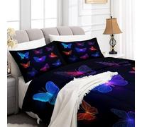 Couette Douce Lavable 220 x 240 cm pour Lit, Couverture Chaude Réversible Géométrique - Couette Anti-acariens et Légère Onirique Papillons Rayures pour Enfants Filles Garçons et Adolescents
