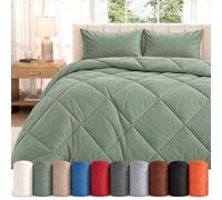 Couette Easy Sleep 2 en 1 sans Housse with 2 Pillowcases，Vert：140 x 200 cm | Microfibre Douce Et Respirante,Légère Et Adaptée à Toutes Les Saisons,Lavable en Machine Pour une Literie Fraîche et Propre