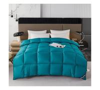Couette en Duvet Confort Hiver, Tres Chaude Épais Garnissage, 150/180/200/220 1/2 Personne Couette pour L’Hiver, Plumes d'oie et Duvet Doux et Moelleux (Vert Foncé,150x200cm(3.5kg))