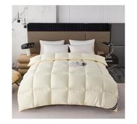 Couette en Duvet Confort Hiver, Tres Chaude Épais Garnissage, 150/180/200/220 1/2 Personne Couette pour L’Hiver, Plumes d'oie et Duvet Doux et Moelleux (Beige,150x200cm(2kg))