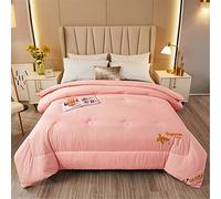 Couette en Microfibre 4 Saisons, Doux Confort Chaude Edredon, Hypoallergénique Anti Acariens Édredon Duvet Hiver Couverture (Rose,220x240cm(3kg))