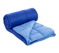 Herzberg, Couette en Microfibre Bicolore 240x200cm Bleu HG2420BCO-BLUE