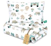 Totsy Baby Couette Enfant en Coton 80x80 Couverture pour Bebe Parure Duvet pour lit bébé 80 x 80 cm et Oreiller 40 x 35 cm Oeko-Tex Afrique