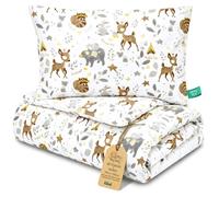 Totsy Baby Couette Enfant en Coton 50x70 Couverture pour Bebe Parure Duvet pour lit bébé 50 x 70 cm et Oreiller 40 x 35 cm Oeko-Tex Cerf