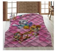 Couette Enfant - PAT PATROUILLE - Rose - 140x200 cm - Polyester - Lavable en machine