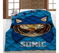 Couette Enfant Sonic Matelassée Imprimée Réversible Lit 1 Place, The Hedgehog