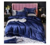 Couette Ensemble Queen Silk Libert Set Couvercle Double Satin Soft Soft 4 Piece Couvre-Couvre-Coquette Adulte Flat Flat Litch Soft Complete (Rose, 1,5/1,8 m de lit)