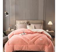 Couette épaisse et chaude au lait d'hiver, couette double taille for toutes les saisons, couette en cachemire, lavable en machine, for la maison, la chambre à coucher ( Couleur : Rose , Size : 220x240