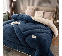Couette épaisse et chaude au lait d'hiver, couette double taille for toutes les saisons, couette en cachemire, lavable en machine, for la maison, la chambre à coucher ( Couleur : bleu , Size : 180x220