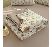 Couette Été Légère, Coton Polyester Doux Animaux Fleurs Réversible Édredon Single Double, Respirante Douce, Usage 4 Saisons Édredon Matelassée - Lavable en Machine (Color 4,150x200 cm)