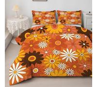 Couette Floral Vintage Couette 220x240 4 Saisons Couleur Couette Imprimée Usine Couette 2 Personne Édredon Lit 2 Personnes 220x240 cm avec 2 Taie d'oreiller 65x65, Réversible Couette Sans HousseA290