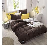 Couette Guojm Litteur 4 pièces, Couverture de litière en Velours côtelé épaississement Couvrette Massif Chaude Textiles Home Textiles Fluffy Double à Rayures Couverture de Courtepointe en Flanelle