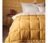 Couette hiver 160x220 cm COCOON BICOLORE Jaune miel/Galet garnissage fibre polyester 400 g/m2