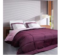Couette hiver 160x220 cm COCOON BICOLORE Prune/Parme garnissage fibre polyester 400g/m2