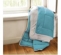 Couette hiver 200x200 cm COCOON BICOLORE Lac/Galet garnissage fibre polyester 400g/m2