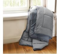 Couette hiver 260x240 cm COCOON BICOLORE Acier/Argent garnissage fibre polyester 400 g/m2