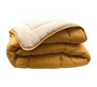Couette hiver 260x240 cm COCOON BICOLORE Jaune miel/Galet garnissage fibre polyester 400 g/m2