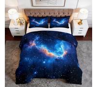 Couette Imprimée 160 x 200 cm Espace Interstellaire Nébuleuse Couette sans Housse 4 Saisons, Microfibre Douce et Respirante édredon pour Enfant Adulte Decoration Chambre, Bleu