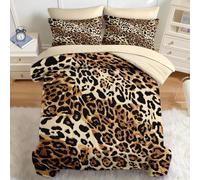 Couette Imprimée 200x200 Imprimé léopard Couette sans Housse Lavable Adulte Classique 2 Personne Édredon Chaude, Décoration - Edredon Microfibre Douce, 2 Taies d'oreiller 65x65 YUd1666