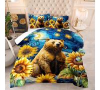 Couette Imprimée 230X260 Fleur De Loup Quilt Microfibre,Couette avec Rembourrage en Polyester,4 Saisons Couverture Respirante De Mode Minimaliste avec 2 Taie d'oreiller 50X75