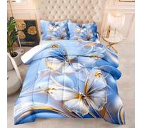 Couette Imprimée 240X220 Papillon Couleur Mer Quilt Microfibre,Couette avec Rembourrage en Polyester,4 Saisons Couverture Respirante De Mode Minimaliste avec 2 Taie d'oreiller 50X75