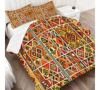 Couette Imprimée 260x240 Aztèque, Bohème Couette sans Housse 2 Personnes en Microfibre, Réversible Ultra Douce Parure lit 3 Pièces avec 2 Taie d'oreiller - 4 Saisons - Lavable en Machine U&a46