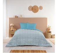 Bleu Calin Couette imprimée Douceur 350g/m2 - Chaude et Douce - Utilisation sans Housse - 140x200cm