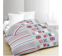 Couette imprimée/Gris Clair - 1personne - MI SAISON - MORTREUX