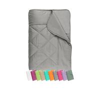 Couette légère en tissu velours microfibre - Dimensions env. 135 cm x 200 cm - Polyvalent - Disponible en 8 Couleurs Modernes - geprüfte certifiée Öko-Tex Standard 100, gris, 135 x 200 cm