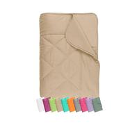 Couette légère en tissu velours microfibre - Dimensions env. 135 cm x 200 cm - Polyvalent - Disponible en 8 Couleurs Modernes - geprüfte certifiée Öko-Tex Standard 100, moka, 135 x 200 cm