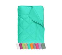 Couette légère en tissu velours microfibre - Dimensions env. 135 cm x 200 cm - Polyvalent - Disponible en 8 Couleurs Modernes - geprüfte certifiée Öko-Tex Standard 100, türkis, 135 x 200 cm