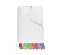 Couette légère en tissu velours microfibre - Dimensions env. 135 cm x 200 cm - Polyvalent - Disponible en 8 Couleurs Modernes - geprüfte certifiée Öko-Tex Standard 100, weiß, 135 x 200 cm