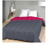 Couette légère Gris Anthracite/Rose vif - 1 personne 140 x 200 - Spécial été - MORTREUX