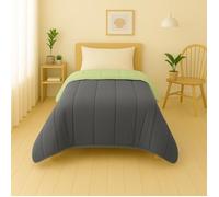 Couette Légère Gris Anthracite/Vert pâle - 1 personne 140x200 - Spécial été - MORTREUX