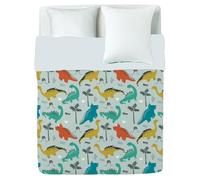 Couette légère imprimée Dinosaures - MORTREUX - 1 personne 140x200 - Blanc - Synthétique - Chambre