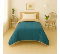 Couette légère - MORTREUX - 140 x 200 - Sable/Bleu canard - 250g/m² - Fabrication Française