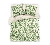 Couette légère - MORTREUX - 140x200 - Imprimée/Uni beige - Toutes saisons - Polyester 250g/m²