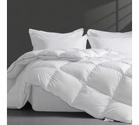 Couette luxueuse en duvet d'oie épais pour l'hiver, King Size, motif uni blanc de qualité supérieure, compartiments de qualité supérieure, 100 % coton égyptien, extra chaud, moelleux, collection hôtel