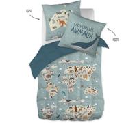 Couette ""Map"" Réversible pour lit 1 place 100% Coton / 57 Fils/cm² l'Effet Papillon - -
