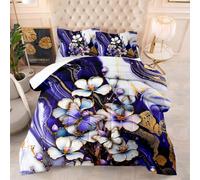 Couette Marbre Pourpre Or Edredon Polyester Couette Epaisse Hiver Respirante Legere Edredon Duvet 4 Saisons Couettes Lavable Duvet Chaude Édredon+2 Taies d'oreiller(50x75cm) 228x228cm